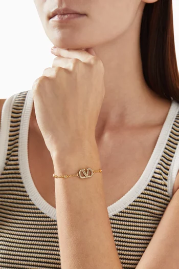 Valentino Garavani VLOGO Swarovski® Bracelet in 18kt Gold-tone Metal