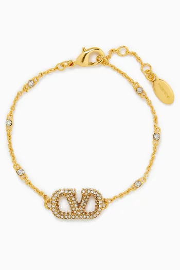 Valentino Garavani VLOGO Swarovski® Bracelet in 18kt Gold-tone Metal