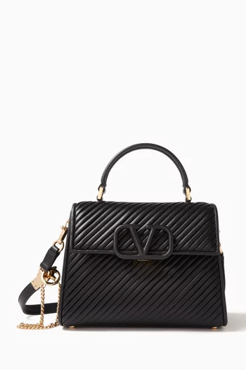 Valentino Garavani Small VSling Top-handle Bag in Pleated Leather