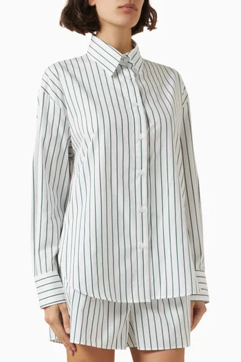 Striped Long-sleeve Shirt in Cotton