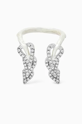 Crystal Drop Ring in Recycled Silver