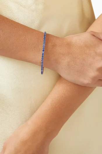 Sapphire Tennis Bracelet in 18kt White Gold