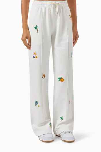 Embroidered Trackpants in Cotton Blend