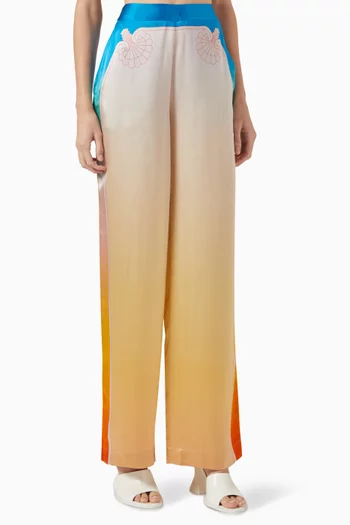 L'Arc Coloré Wide-leg Pants in Silk-satin