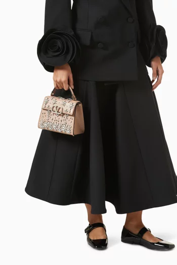 Mini VSLING Embroidered Handbag in Leather