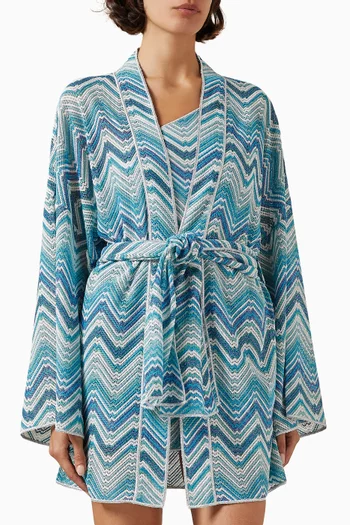 Belted Mini Cover-up Robe in Viscose-blend