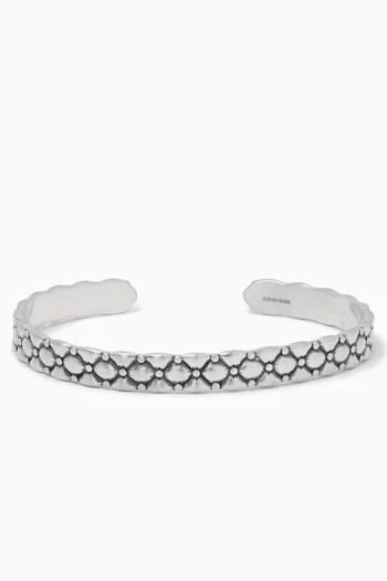 Quilt Open Bangle in Sterling Silver