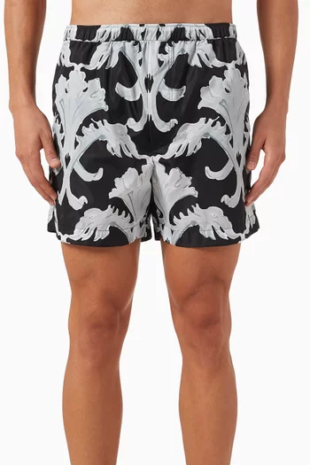 Valentino Garavani Metamorphos Wall-print Swim Shorts in Nylon