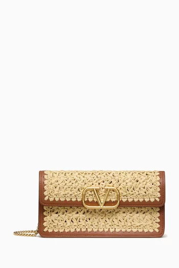 Valentino Garavani VLogo Signature Wallet in Raffia