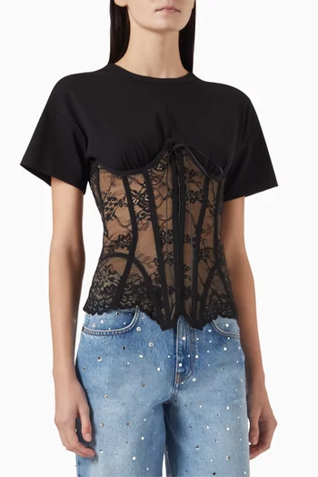 Corset T-shirt in Lace