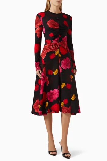 Violetta Floral-print Midi Dress in Stretch-jersey