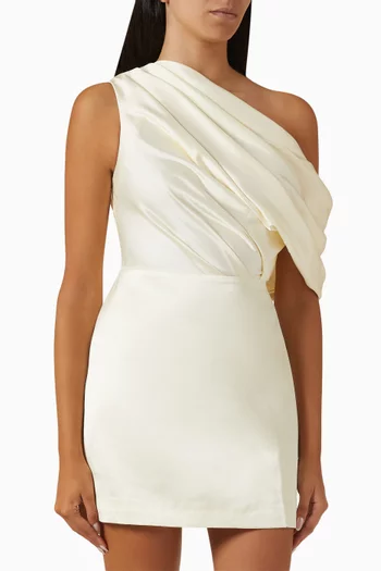 Adriana One-shoulder Mini Dress in Satin