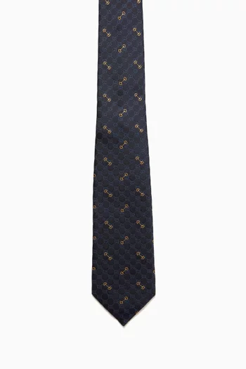 ربطة عنق بنقشة حرفي GG جاكار حرير