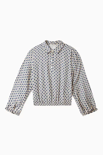 Geometric Print Polo Shirt