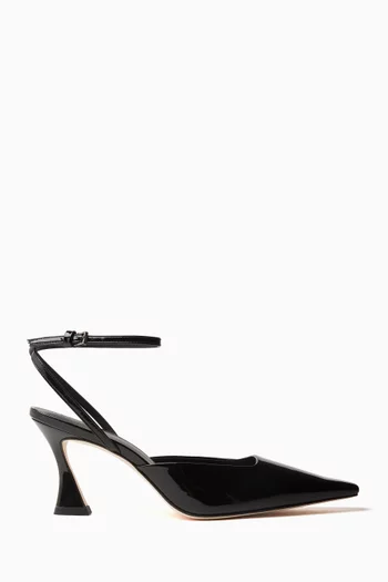 Natasha 75 Ankle-strap Pumps in Patent Leather