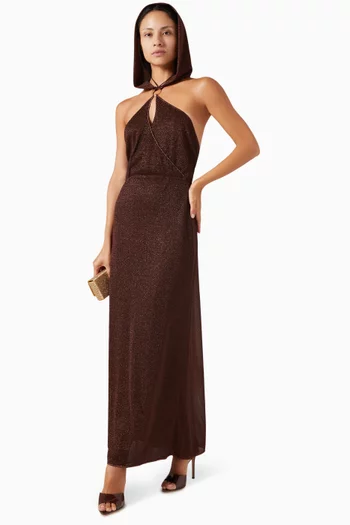 Lumière Hooded Maxi Dress in Lurex