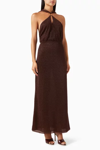 Lumière Hooded Maxi Dress in Lurex