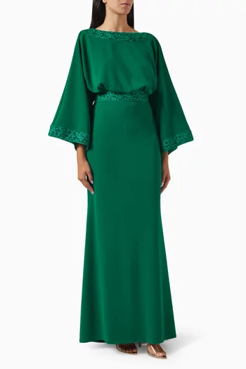 Moline Cowl-back Gown in Stretch Crepe