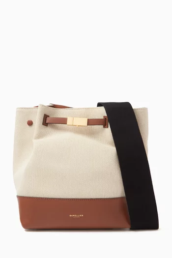 New York Bucket Bag in Canvas and Leather