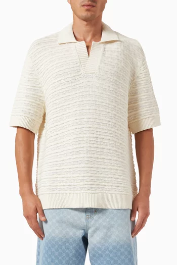 Jabir Polo Sweater in Crochet-knit