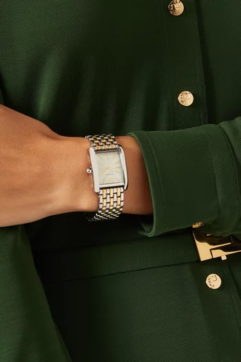 Eleanor Quartz Two-tone Stainless Steel  Watch, 25 x 36mm