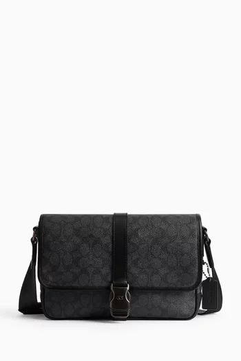 Buy Coach Grey League Messenger Bag in Signature Canvas For Men Online Ounass Bahrain