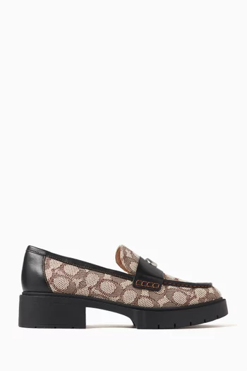 Leah Loafers in Signature Jacquard & Canvas