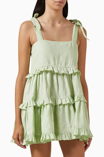 Elsie Tiered Mini Dress in Cotton