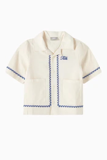 Embroidered Camp Shirt in Cotton