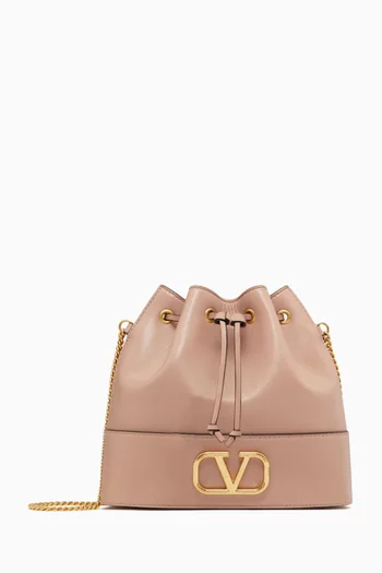 Valentino Garavani VLogo Signature Mini Bucket Bag in Nappa Leather