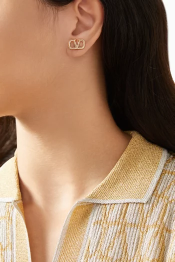 Valentino Garavani VLOGO Signature Swarovski® Stud Earrings in Metal