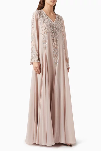 Sequin-embellished Kaftan in Crepe