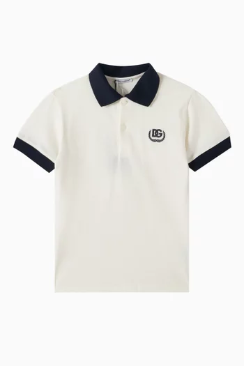 Embroidered-logo Polo Shirt in cotton