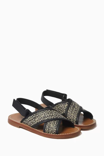 Logo print Sandals in Canvas