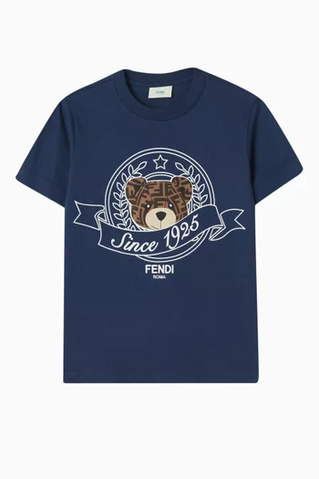 Logo Bear Print T-shirt in Cotton