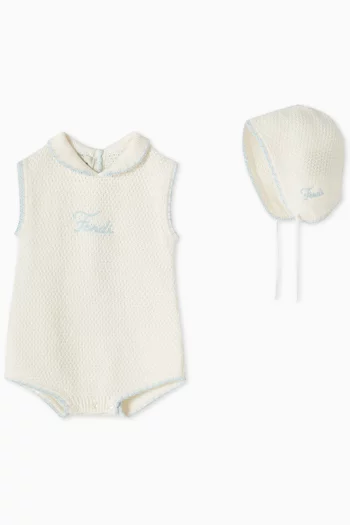 Crochet Bodysuit & Beanie Gift Set