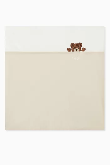 بطانية بطبعة دب وشعار الماركة قطن