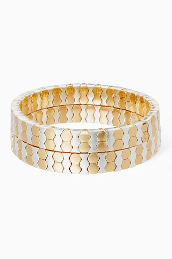 The Fish Scale Bracelet in Gold & Silver-tone Metal