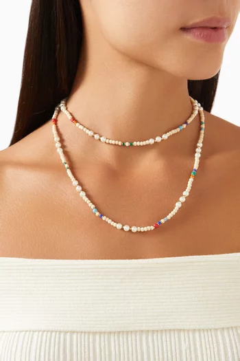 Double Bubble Necklace in Gold-plated Brass