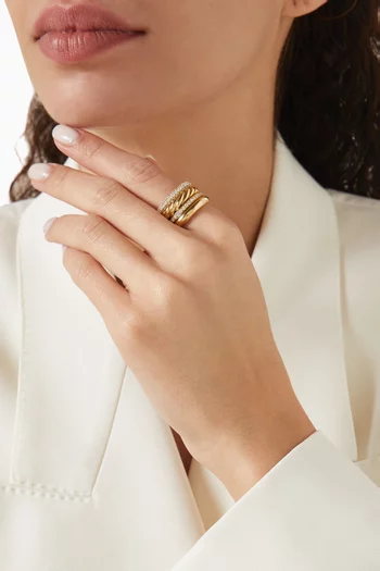 Multi-row Mercer Diamond Ring in 18kt Yellow Gold