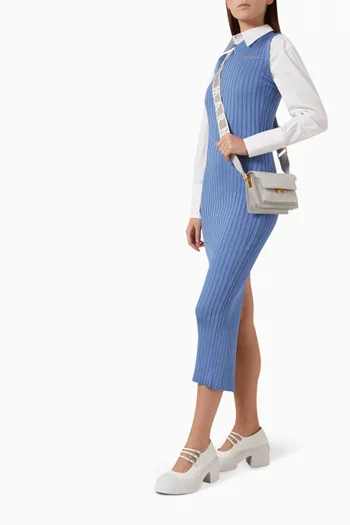 Ribbed-knit Midi Dress in Stretch-viscose