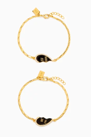 Bestfriend Bracelet Set in 18kt Gold-plated Brass, Set of 2