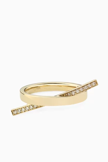 Curved Diamond Line Ring in 14kt Yellow Gold