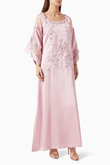 Sequin-embellished Kaftan in Crepe