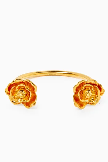 Gardenia Double Cuff Bracelet in Brass