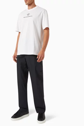 Embroidered Logo Stamp Pants in Cotton Gabardine