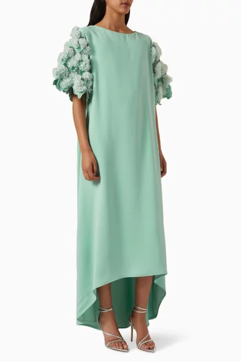 Asymmetrical Floral-sleeve Kaftan