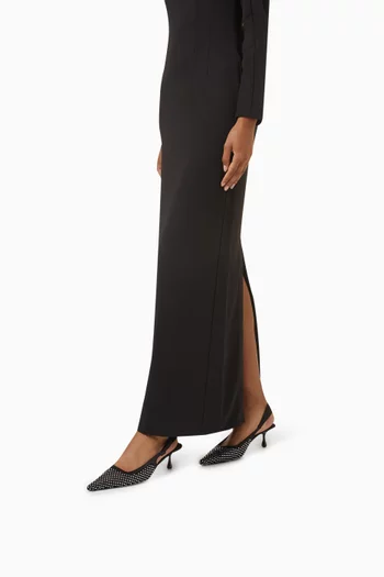 Amel 50 Crystal-embellished Slingback Pumps in Mesh