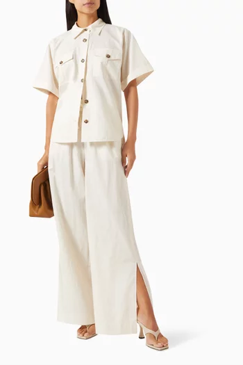 Patch Pocket Utility Shirt in Cotton Blend