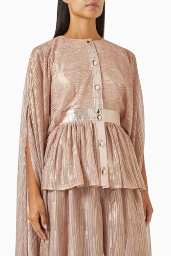 Flared-sleeve Shimmer Blouse